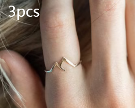 Custom Ladies Ring in Mountain-Shaped Copper - Unique and Creative Design