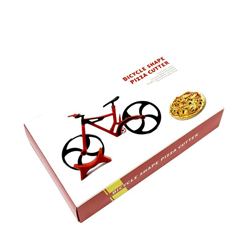 Color Boxed Stainless Steel Pizza Cutter for Bicycle Lovers, Cake Wheel, Fruit Slicer, Essential Baking Tools - Image 2