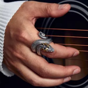 Ring for Men - Trendy Pure Silver Dragon Design with Bold Personality