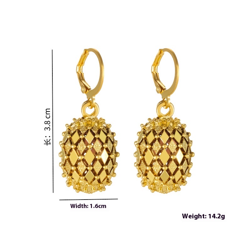 Gold Plated Hollow Copper Ball Earrings - Stylish & Elegant Design - Image 5