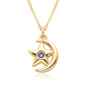 Electroplated Brass Moon Star Necklace - European & American Style