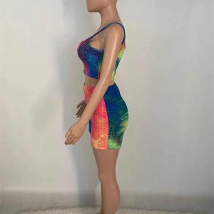 Women's Casual Tie-Dye Yoga Vest and Shorts Set for Ultimate Comfort