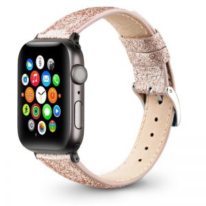 Stylish Glitter Leather Strap for Apple Watch - Compatible & Chic