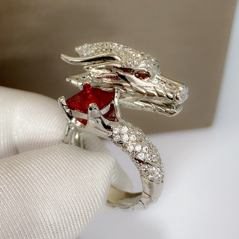 Stunning Full Diamond Tyrannosaurus Rex Ring - Fashion Jewelry for Dinosaurs Lovers - Image 2