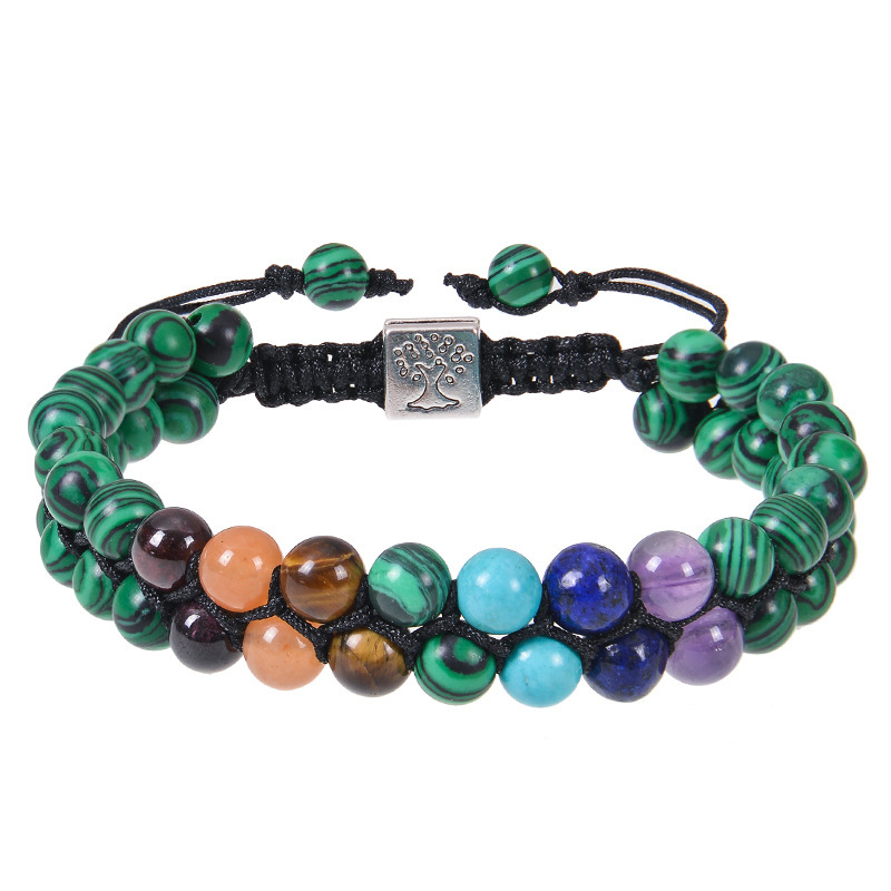 Stylish 6mm 7 Chakra Stone Bead Yoga Meditation Bracelet - Healing Crystal Double Layer Natural Gemstone Beaded Anxiety Bracelets for Women - Image 9