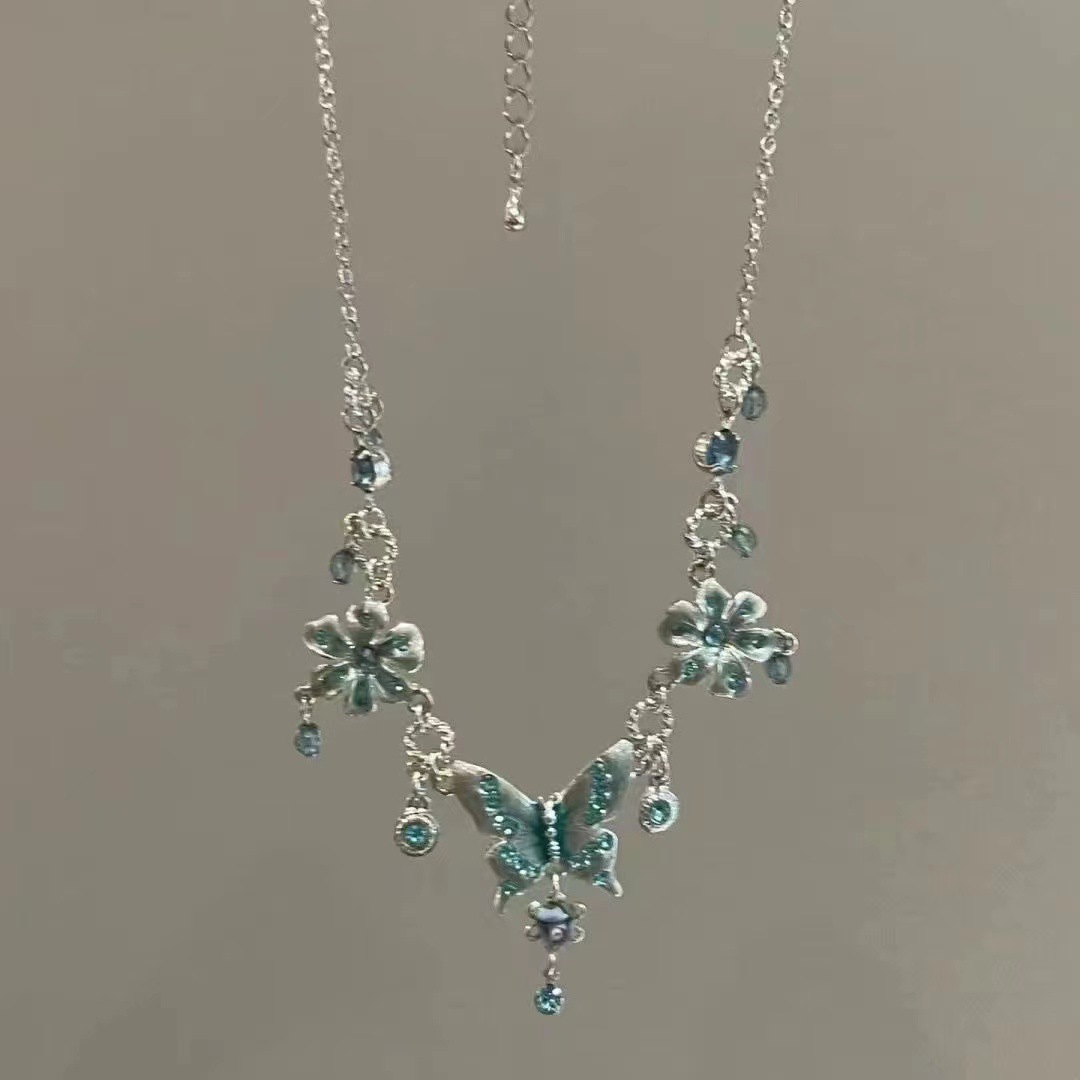 Stunning Blue Butterfly Crystal Pendant Necklace for Women - Unique & Elegant - Image 4