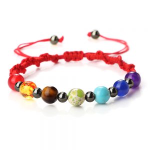 Vibrant Stone Beads Yoga Bracelet with Woven Hand Strap for Style and Comfort