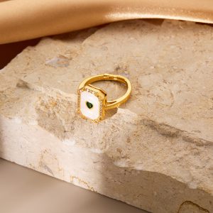 Vintage-Inspired Minority Real Gold Plated Copper Ring for Timeless Elegance