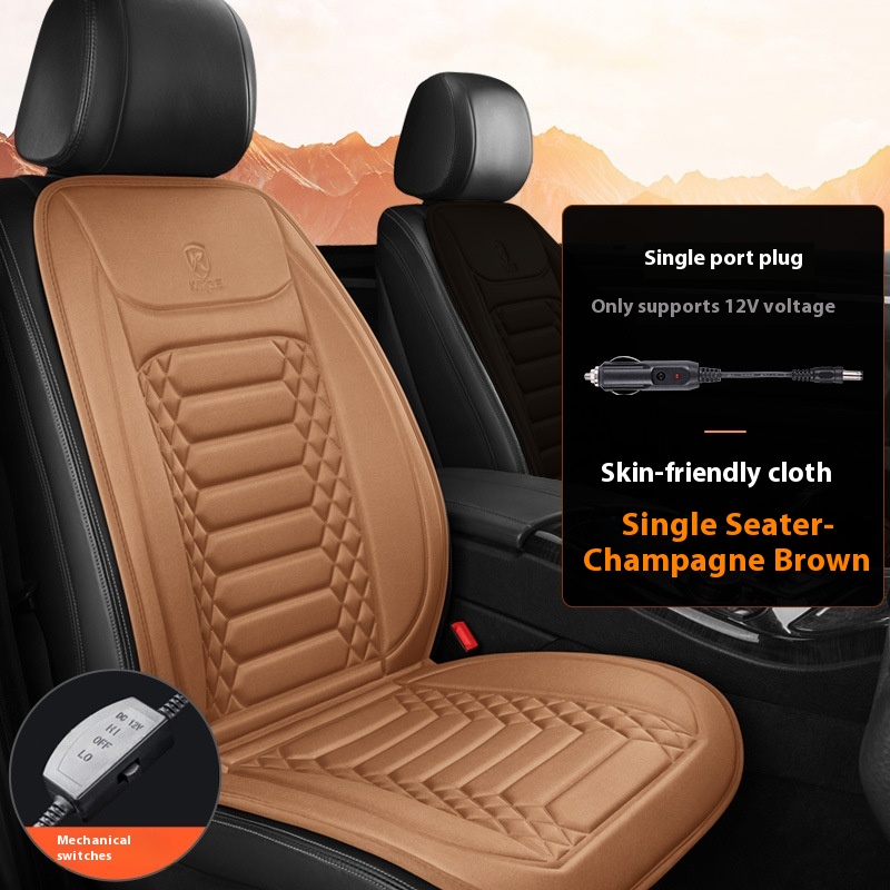 Cozy Winter Plush Electric Heated Car Seat for Ultimate Comfort - Image 5