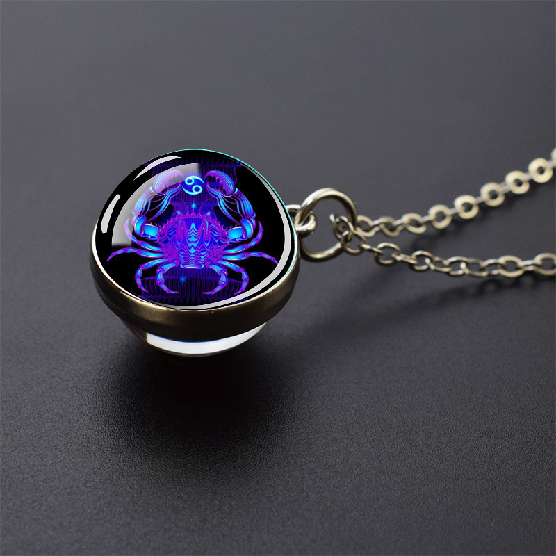 Luminous 12 Constellation Necklace - 20mm Silver Creative Design