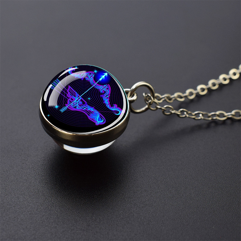 Luminous 12 Constellation Necklace - 20mm Silver Creative Design - Image 6