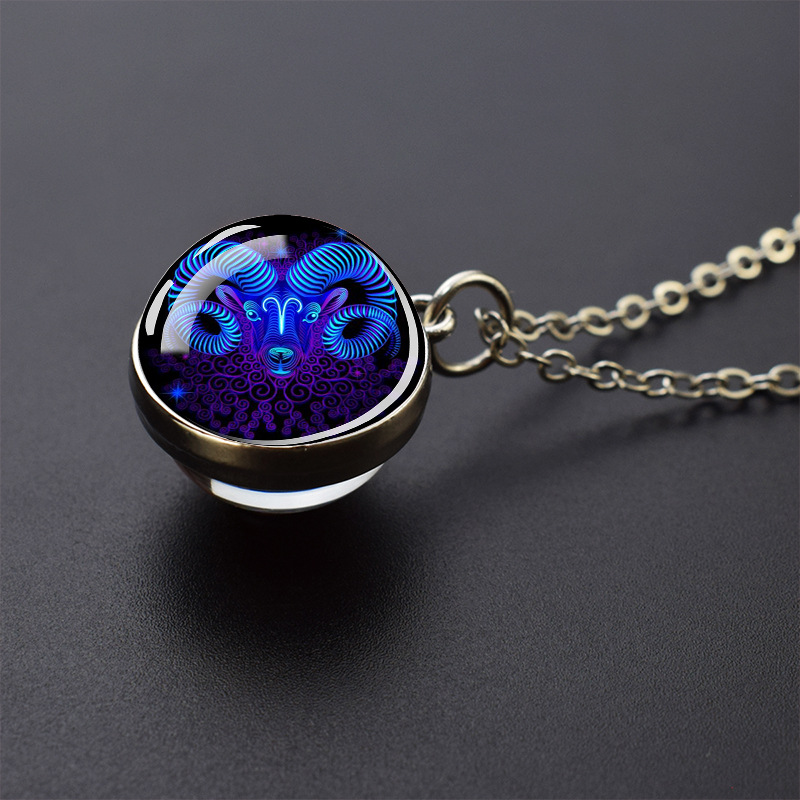 Luminous 12 Constellation Necklace - 20mm Silver Creative Design - Image 21