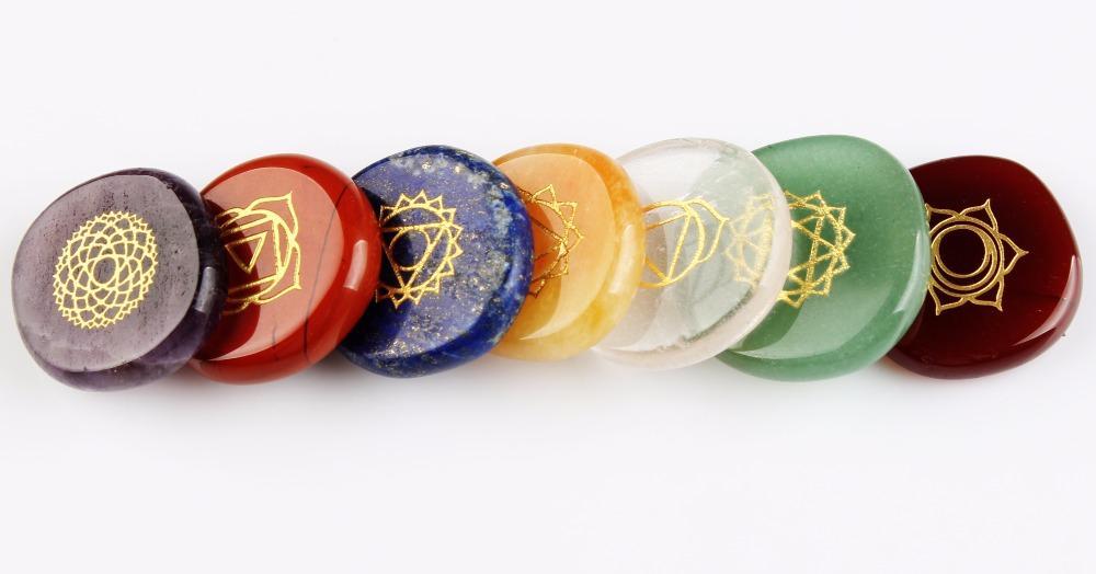 7 Chakras Natural Pocket Palm Stones for Healing and Meditation - Image 5