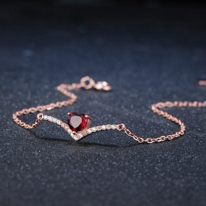 Exquisite Heart-shaped Red Garnet Jewelry Set - Natural Gemstone Elegance