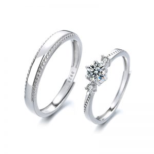 Enchanting Diamond-Set Couple Rings for a Love At First Sight Experience