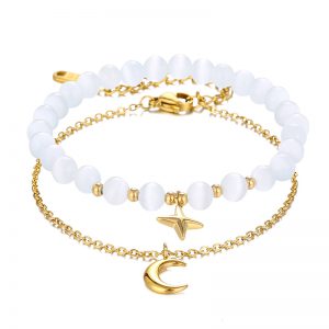 Opal Elastic Light Luxury Design Stainless Steel Bracelet for Special Interest