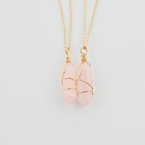 Stylish Geometric Hexagonal Column Quartz Necklace Pendant - Natural Stone Bullet Crystal