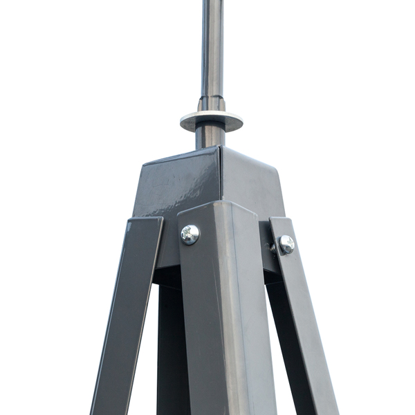 Grey and Red 4-Pod Standing Windmill with Wind Vane – Stylish Outdoor Decor - Image 5