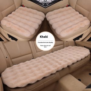 Winter Bubble Velvet Rabbit Plush Car Cushion Set – 3-Piece Without Backrest