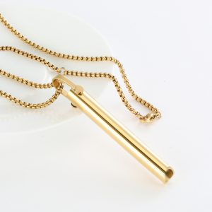 Adjustable Breathing Necklace & Ring Set - Stainless Steel Decompression Jewelry for Stress Relief