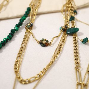 Ins Style Green Malachite Necklace - Unique Combination Design for Trendy Look