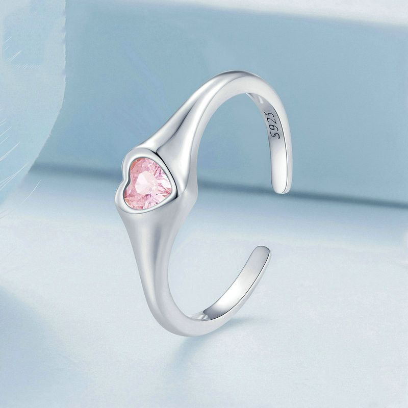 Adjustable Women's Fashion Love Heart-Shaped Ring for Stylish Elegance - Image 10
