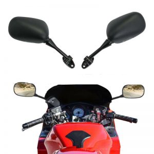 Black Plastic Rearview Mirror Reflector for Motorcycles - Enhance Visibility
