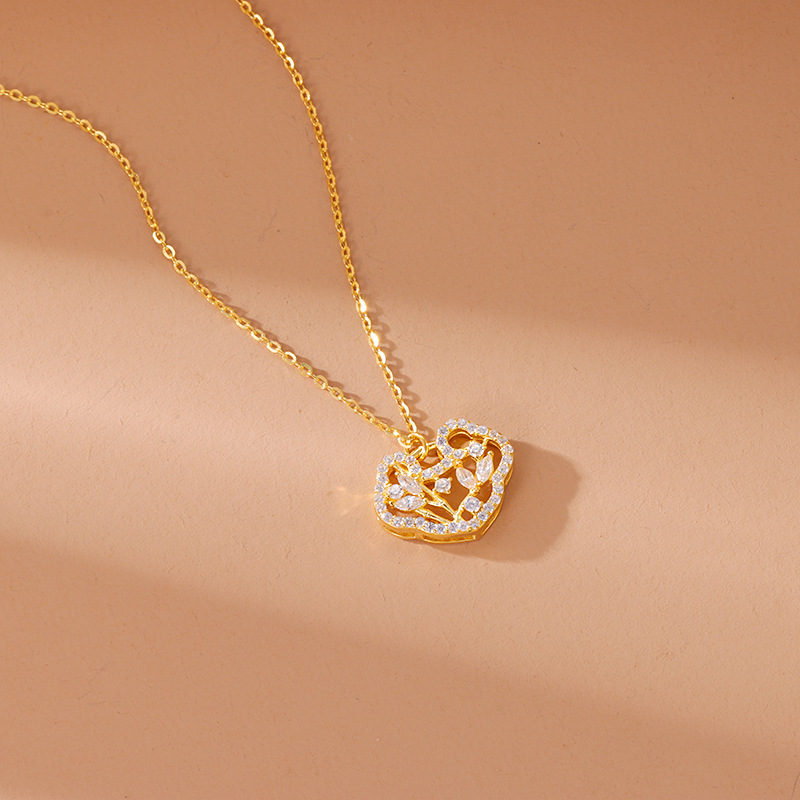 S925 Net Red Light Luxury Full Diamond Necklace for Women - Lucky Clavicle Chain - Image 4