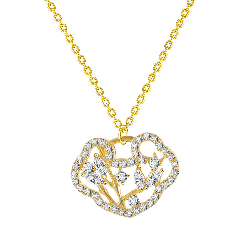 S925 Net Red Light Luxury Full Diamond Necklace for Women - Lucky Clavicle Chain - Image 5