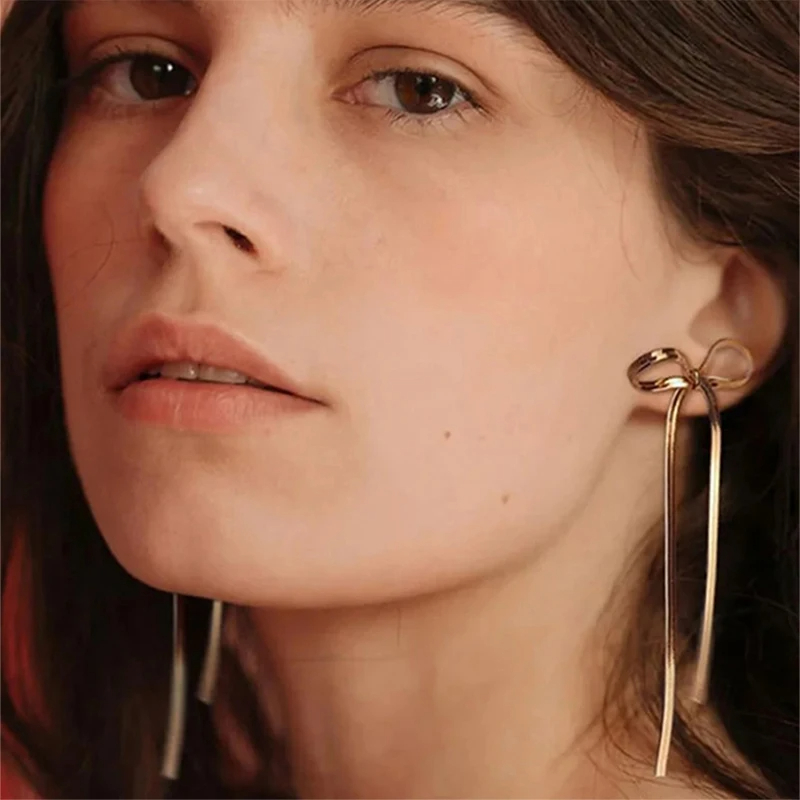 Trendy Bowknot Stainless Steel Gold Plated Snake Chain Necklace for Women | Elegant Fashion Jewelry with Unique Charms - Perfect Gift Idea - Image 12