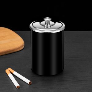 Stainless Steel Fly Ash Ashtray with Cover for Home, Living Room, Office, and Car
