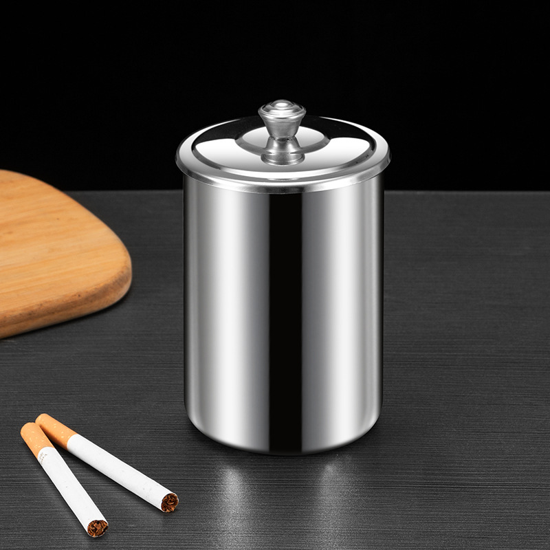 Stainless Steel Fly Ash Ashtray with Cover for Home, Living Room, Office, and Car - Image 6