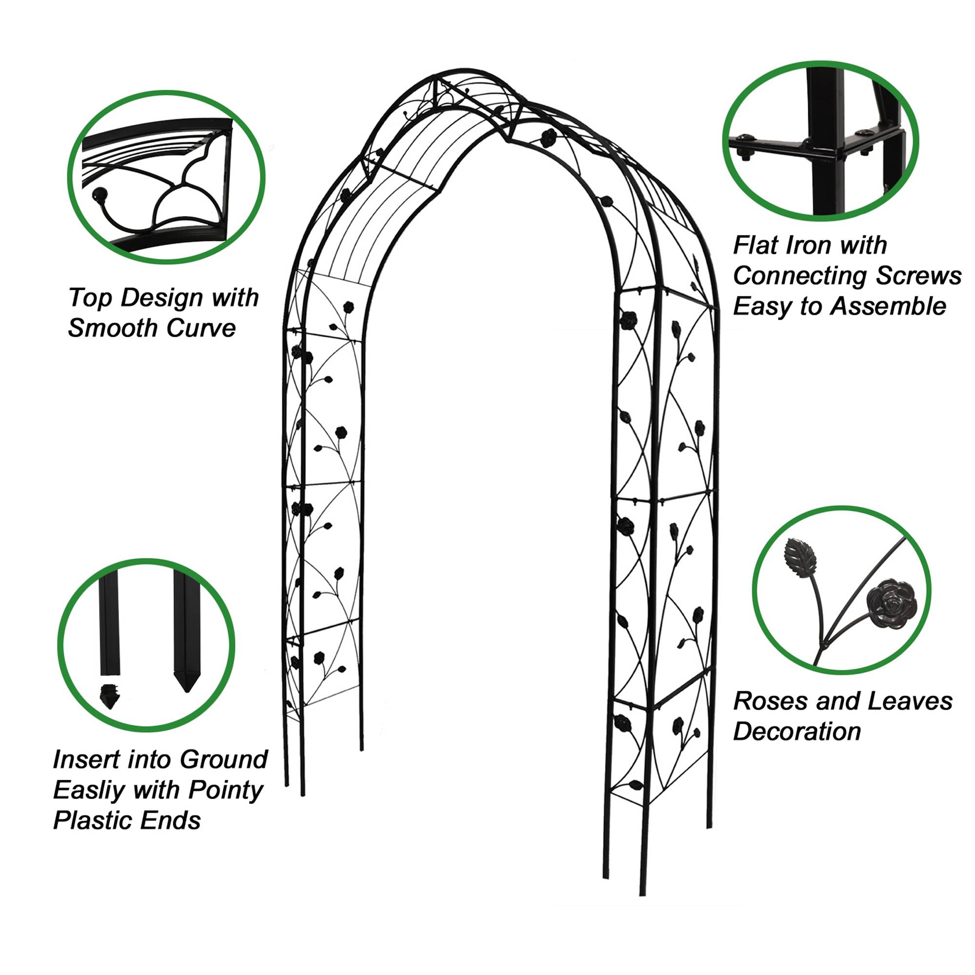 Versatile Metal Garden Arch - 8 Styles for Trellis & Climbing Plants Outdoors - Image 8