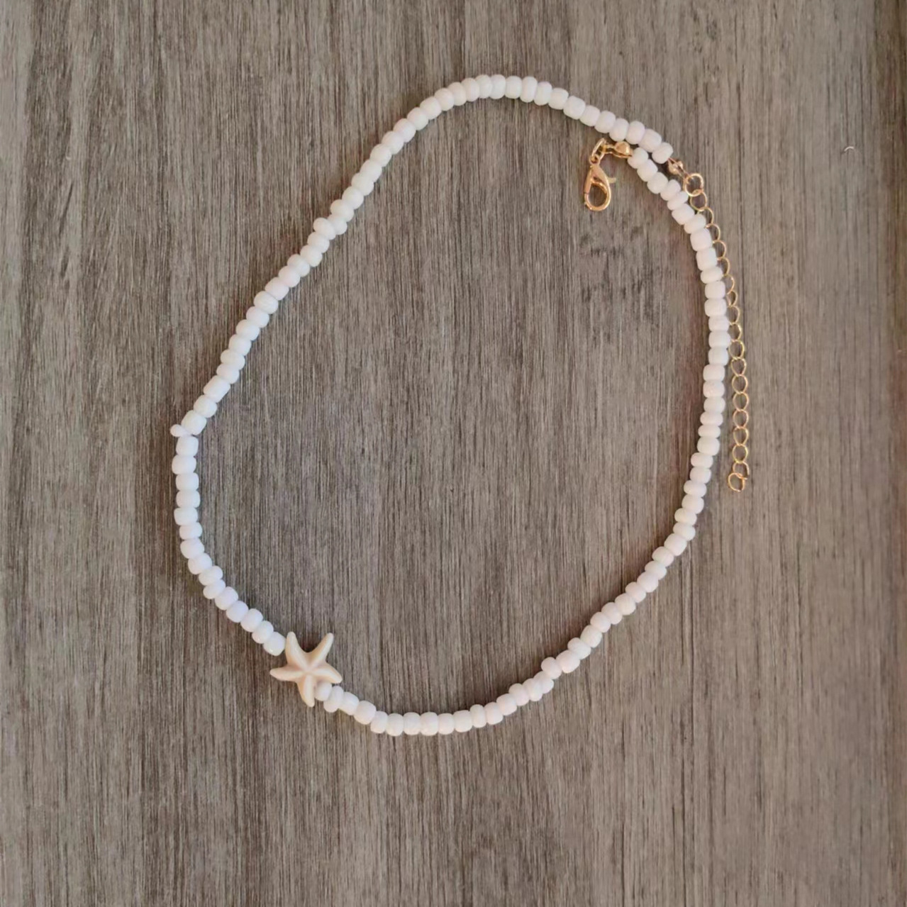 Handmade White Bead Clavicle Chain for Women - Elegant Beaded Jewelry - Image 3