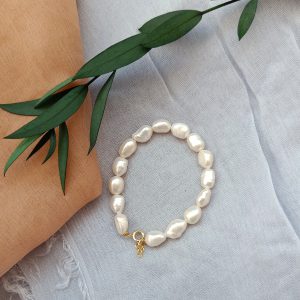 Stunning Natural Freshwater Baroque Pearl Bracelet - Unique Design