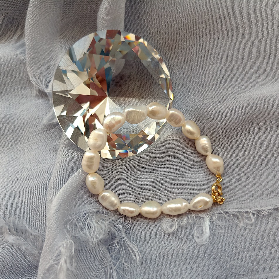 Stunning Natural Freshwater Baroque Pearl Bracelet - Unique Design - Image 2