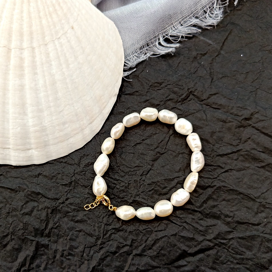 Stunning Natural Freshwater Baroque Pearl Bracelet - Unique Design - Image 4