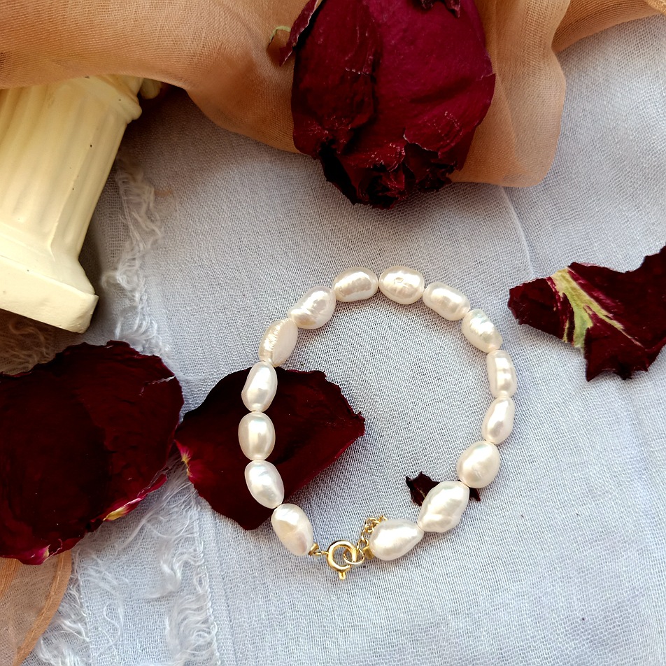 Stunning Natural Freshwater Baroque Pearl Bracelet - Unique Design - Image 5