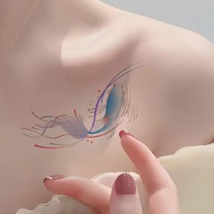 Pink Koi Tattoo Sticker for Women - Waterproof, Durable, and High-Quality Design