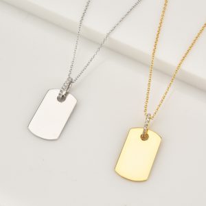 S925 Sterling Silver Shiny Square Pendant - Elegant Jewelry Piece