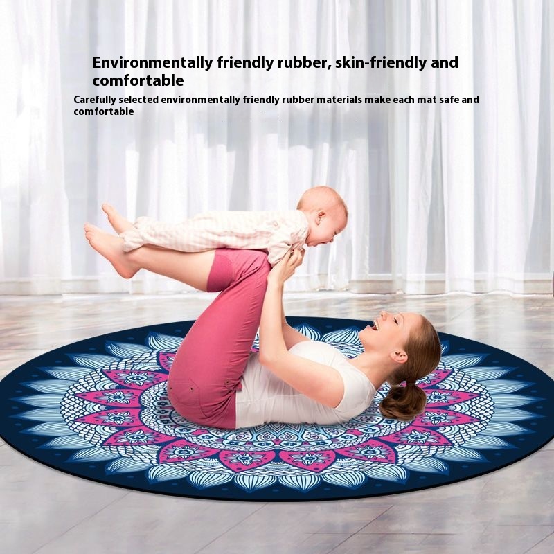 Professional Natural Rubber Round Yoga Mat for Ultimate Comfort and Performance - Image 3