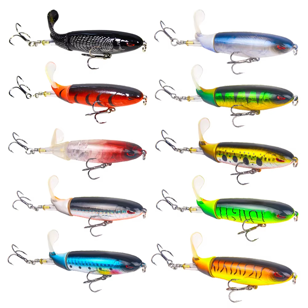 20pcs 1set 13g 35g Topwater Fishing Lures - 20 Popper Baits with 3D Eyes, Durable ABS Plastic Hard Baits for Bass and Pike Fishing - Image 3