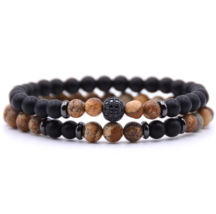 Micro-Inlaid Zircon 6mm Natural Stone Beaded Bracelet - Stylish & Unique - Image 17
