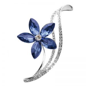 Elegant Five-Leaf Flower Crystal Brooch - Stunning Jewelry Accessory