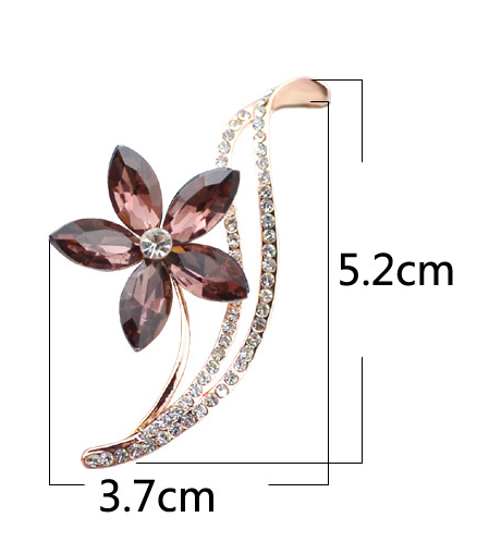 Elegant Five-Leaf Flower Crystal Brooch - Stunning Jewelry Accessory - Image 5