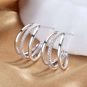 Trendy Diamond Plated Metal Earrings - Fashionable & Popular Choice
