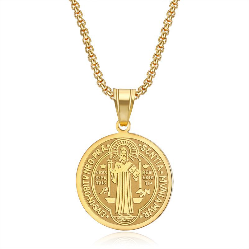 Stainless Steel St. Benedict Necklace - Durable & Stylish Religious Jewelry - Image 3