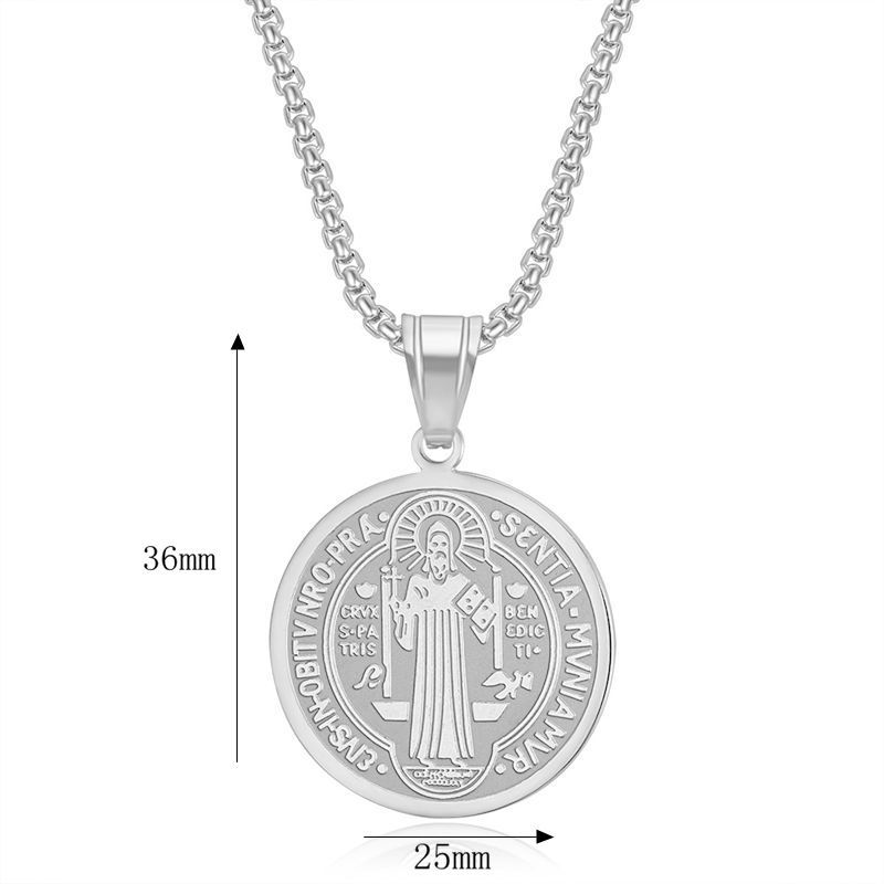 Stainless Steel St. Benedict Necklace - Durable & Stylish Religious Jewelry - Image 4