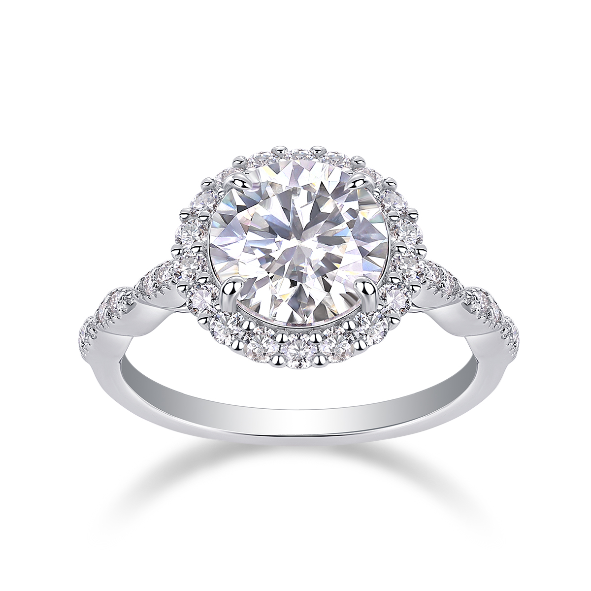 Starlight Shining - Elegant 3-Carat Moissanite Jewelry Ring Set in S925 Sterling Silver & Platinum-Plated Diamond - Image 2
