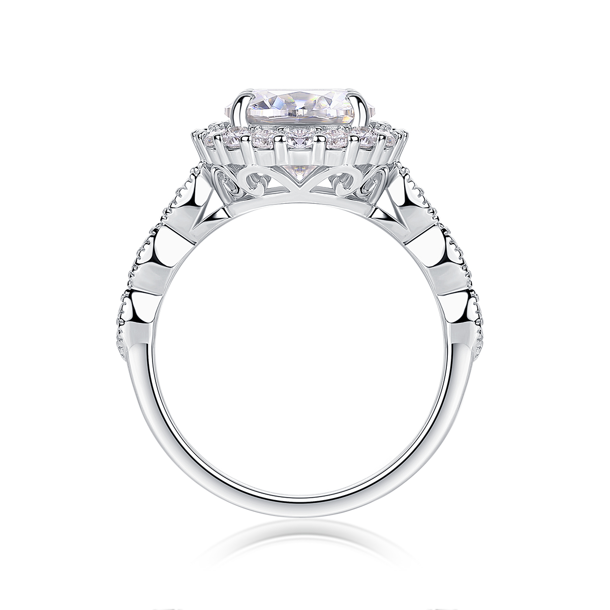 Starlight Shining - Elegant 3-Carat Moissanite Jewelry Ring Set in S925 Sterling Silver & Platinum-Plated Diamond - Image 3